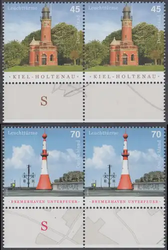 BUND 2017 Michel-Nummer 3316-3317 postfrisch SATZ(2) horiz.PAARE RÄNDER unten (a)