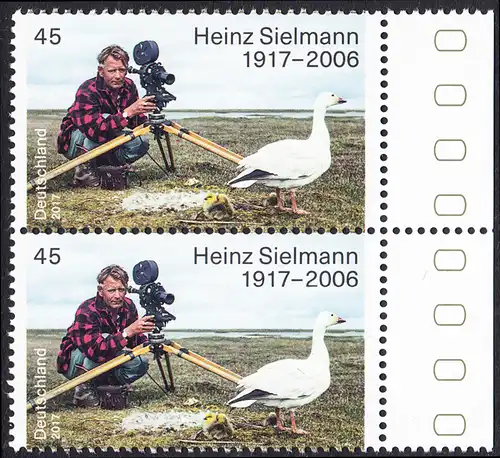 BUND 2017 Michel-Nummer 3318 postfrisch vert.PAAR RÄNDER rechts