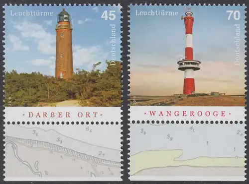 BUND 2018 Michel-Nummer 3391-3392 postfrisch SATZ(2) EINZELMARKEN RÄNDER unten (a)