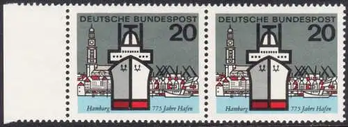 BUND 1964 Michel-Nummer 0417 postfrisch horiz.PAAR RANDMARKE links