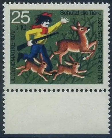 BUND 1972 Michel-Nummer 0712 postfrisch EINZELMARKE Rand unten