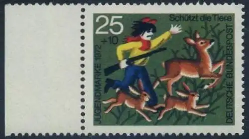 BUND 1972 Michel-Nummer 0712 postfrisch EINZELMARKE Rand links