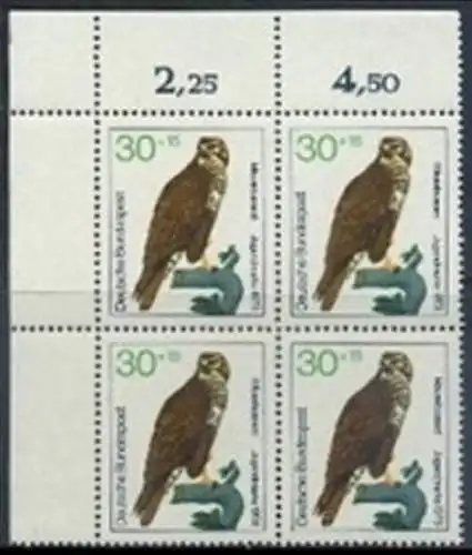 BUND 1973 Michel-Nummer 0755 postfrisch BLOCK Eckrand oben links