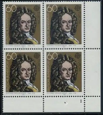 BUND 1980 Michel-Nummer 1050 postfrisch BLOCK ECKRAND unten rechts m/ Formnummer