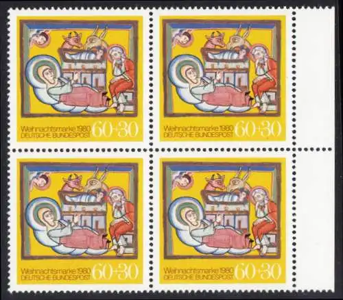 BUND 1980 Michel-Nummer 1066 postfrisch BLOCK Randmarken rechts