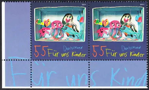 BUND 2011 Michel-Nummer 2888 postfrisch horiz.PAAR ECKRAND unten links