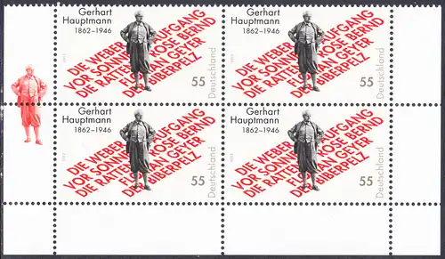 BUND 2012 Michel-Nummer 2963 postfrisch BLOCK ECKRÄNDER unten links/rechts