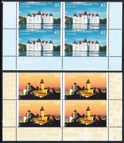 BUND 2013 Michel-Nummer 2972-2973 postfrisch SATZ(2) BLÖCKE ECKRÄNDER unten rechts/unten links