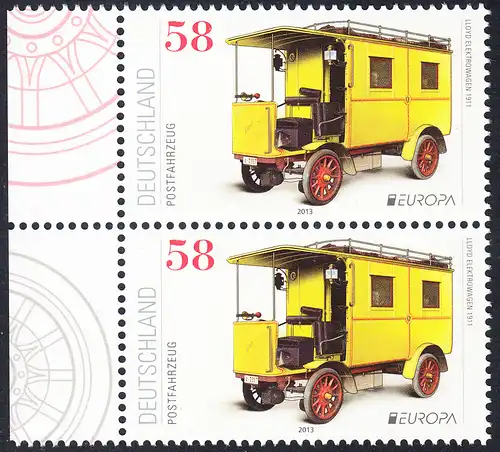 BUND 2013 Michel-Nummer 3007 postfrisch vert.PAAR Randmarken links