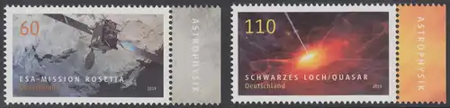BUND 2019 Michel-Nummer 3476-3477 postfrisch SATZ(2) EINZELMARKEN RÄNDER rechts (b)