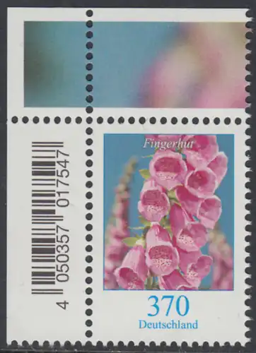 BUND 2019 Michel-Nummer 3501 postfrisch EINZELMARKE ECKRAND oben links