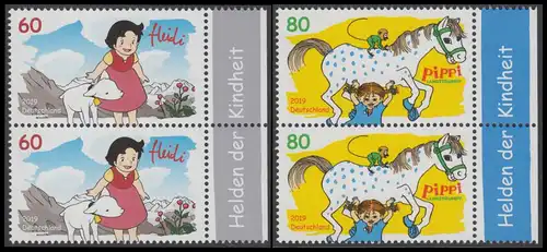 BUND 2019 Michel-Nummer 3506-3507 postfrisch SATZ(2) vert.PAARE RÄNDER rechts (b)