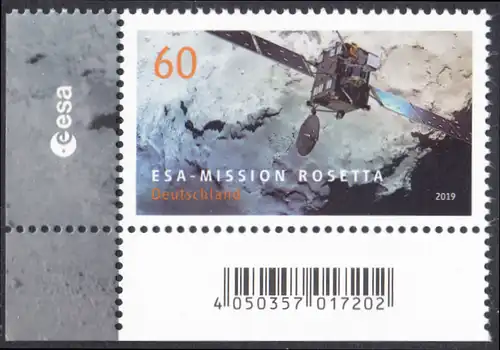 BUND 2019 Michel-Nummer 3476 postfrisch EINZELMARKE ECKRAND unten links