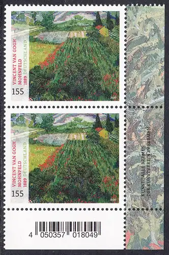 BUND 2020 Michel-Nummer 3512 postfrisch vert.PAAR ECKRAND unten rechts