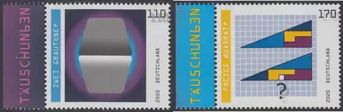 BUND 2020 Michel-Nummer 3536-3537 postfrisch SATZ(2) EINZELMARKEN RÄNDER links (b)