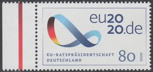 BUND 2020 Michel-Nummer 3554 postfrisch EINZELMARKE RAND links (b)