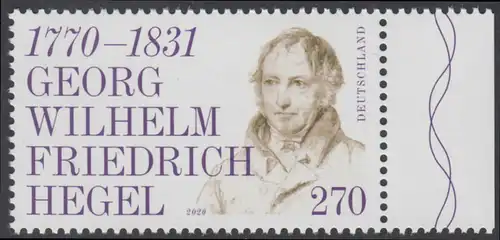 BUND 2020 Michel-Nummer 3560 postfrisch EINZELMARKE RAND rechts (b)