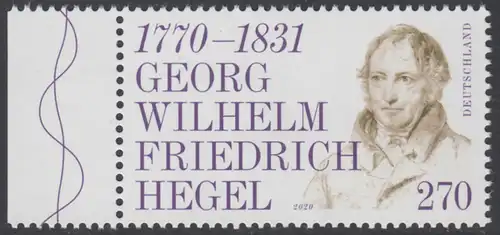 BUND 2020 Michel-Nummer 3560 postfrisch EINZELMARKE RAND links (c)