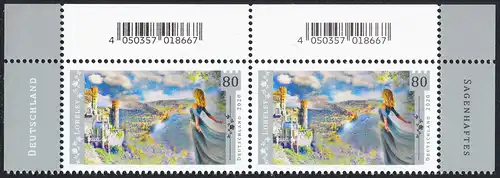 BUND 2020 Michel-Nummer 3567 postfrisch horiz.PAAR ECKRÄNDER oben links/rechts