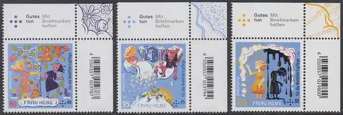 BUND 2021 Michel-Nummer 3585-3587 postfrisch SATZ(3) EINZELMARKEN ECKRÄNDER oben rechts