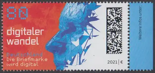 BUND 2021 Michel-Nummer 3590 postfrisch EINZELMARKE RAND rechts (c)