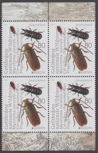 BUND 2021 Michel-Nummer 3605 postfrisch BLOCK RÄNDER unten/oben (b)