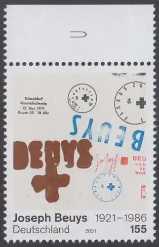 BUND 2021 Michel-Nummer 3610 postfrisch EINZELMARKE RAND oben (b)