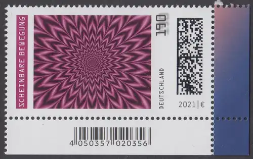 BUND 2021 Michel-Nummer 3624 postfrisch EINZELMARKE ECKRAND unten rechts