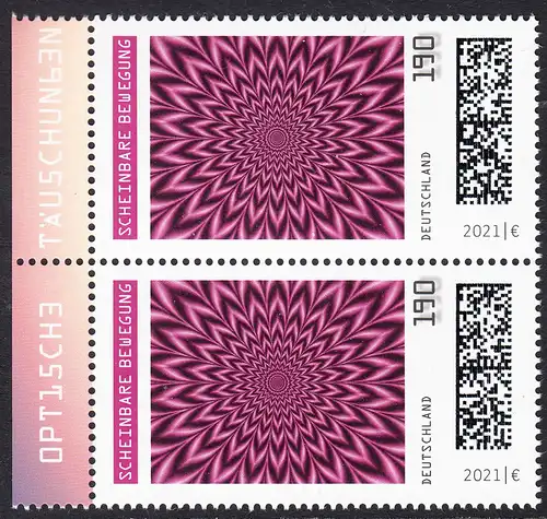 BUND 2021 Michel-Nummer 3624 postfrisch vert.PAAR RÄNDER links