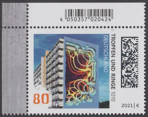 BUND 2021 Michel-Nummer 3633 postfrisch EINZELMARKE ECKRAND oben links