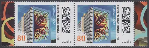 BUND 2021 Michel-Nummer 3633 postfrisch horiz.PAAR RÄNDER rechts/links (c)