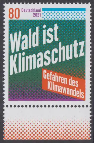 BUND 2021 Michel-Nummer 3634 postfrisch EINZELMARKE RAND unten (a)