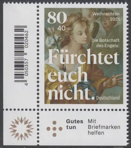 BUND 2021 Michel-Nummer 3636 postfrisch EINZELMARKE ECKRAND unten links