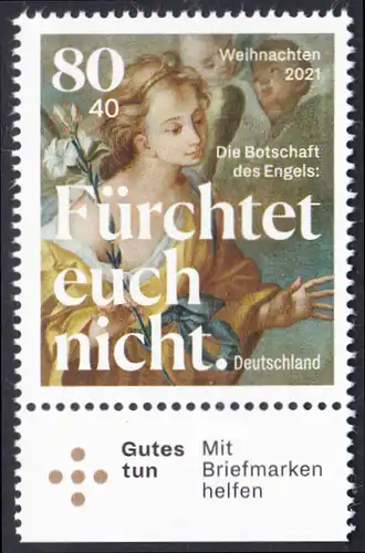 BUND 2021 Michel-Nummer 3636 postfrisch EINZELMARKE RAND unten 