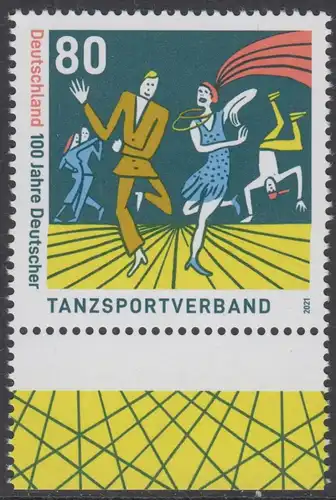 BUND 2021 Michel-Nummer 3639 postfrisch EINZELMARKE RAND unten (b)