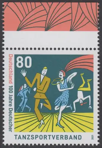 BUND 2021 Michel-Nummer 3639 postfrisch EINZELMARKE RAND oben (b)