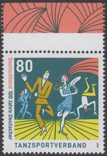 BUND 2021 Michel-Nummer 3639 postfrisch EINZELMARKE RAND oben (c)