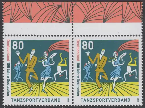 BUND 2021 Michel-Nummer 3639 postfrisch horiz.PAAR RÄNDER oben (a)