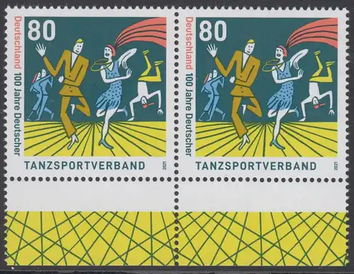 BUND 2021 Michel-Nummer 3639 postfrisch horiz.PAAR RÄNDER unten (b)