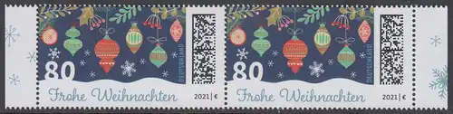 BUND 2021 Michel-Nummer 3640 postfrisch horiz.PAAR RÄNDER recnts/links (b)
