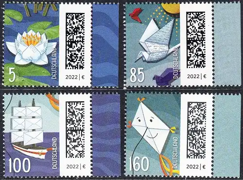 BUND 2021 Michel-Nummer 3644-3647 postfrisch SATZ(4) EINZELMARKEN RÄNDER rechts (c)