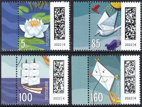 BUND 2021 Michel-Nummer 3644-3647 postfrisch SATZ(4) EINZELMARKEN RÄNDER links (b)