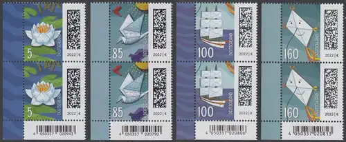 BUND 2021 Michel-Nummer 3644-3647 postfrisch SATZ(4) vert.PAAR ECKRÄNDER unten links