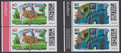 BUND 2021 Michel-Nummer 3648-3649 postfrisch SATZ(2) vert.PAAR RÄNDER links (b)