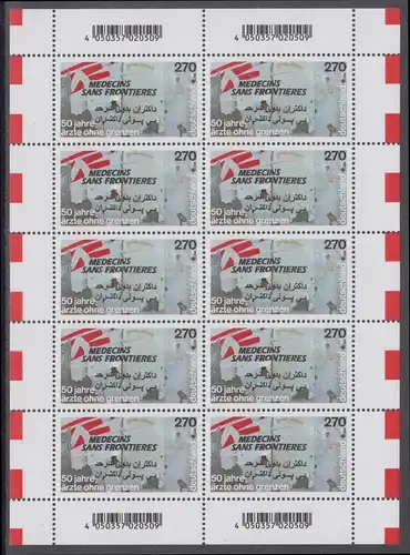 BUND 2021 Michel-Nummer 3650 postfrisch BOGEN(10)