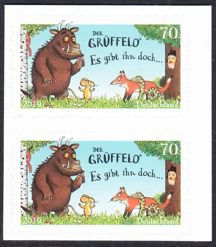 BUND 2019 Michel-Nummer 3452 postfrisch vert.PAAR (a02 / aus MH/selbstklebend)