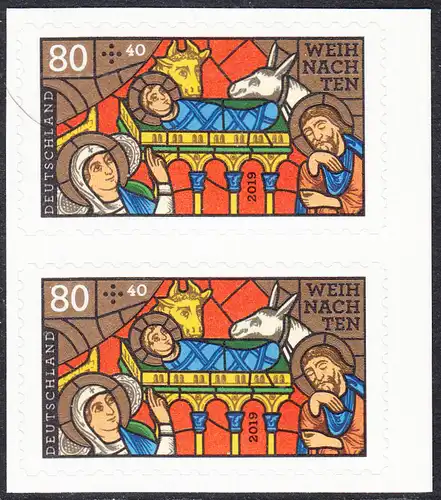 BUND 2019 Michel-Nummer 3500 postfrisch vert.PAAR (a04) (aus MH/selbstklebend)