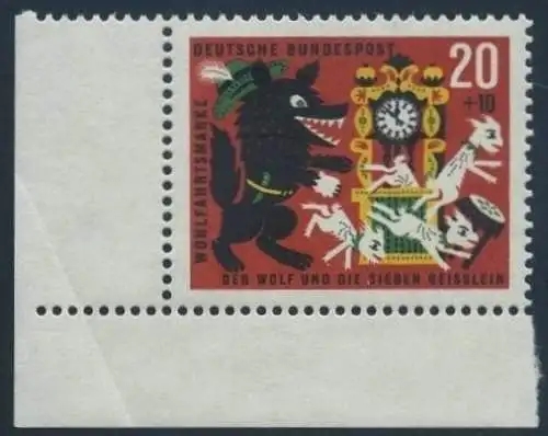 BUND 1963 Michel-Nummer 0410 postfrisch EINZELMARKE ECKRAND unten links