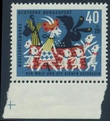 BUND 1963 Michel-Nummer 0411 postfrisch EINZELMARKE RAND unten