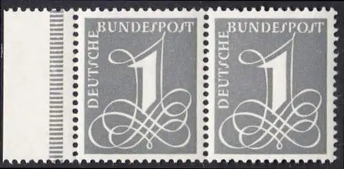 BUND 1955 Michel-Nummer 0226y postfrisch horiz.PAAR RAND links